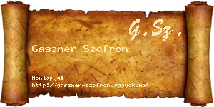 Gaszner Szofron névjegykártya